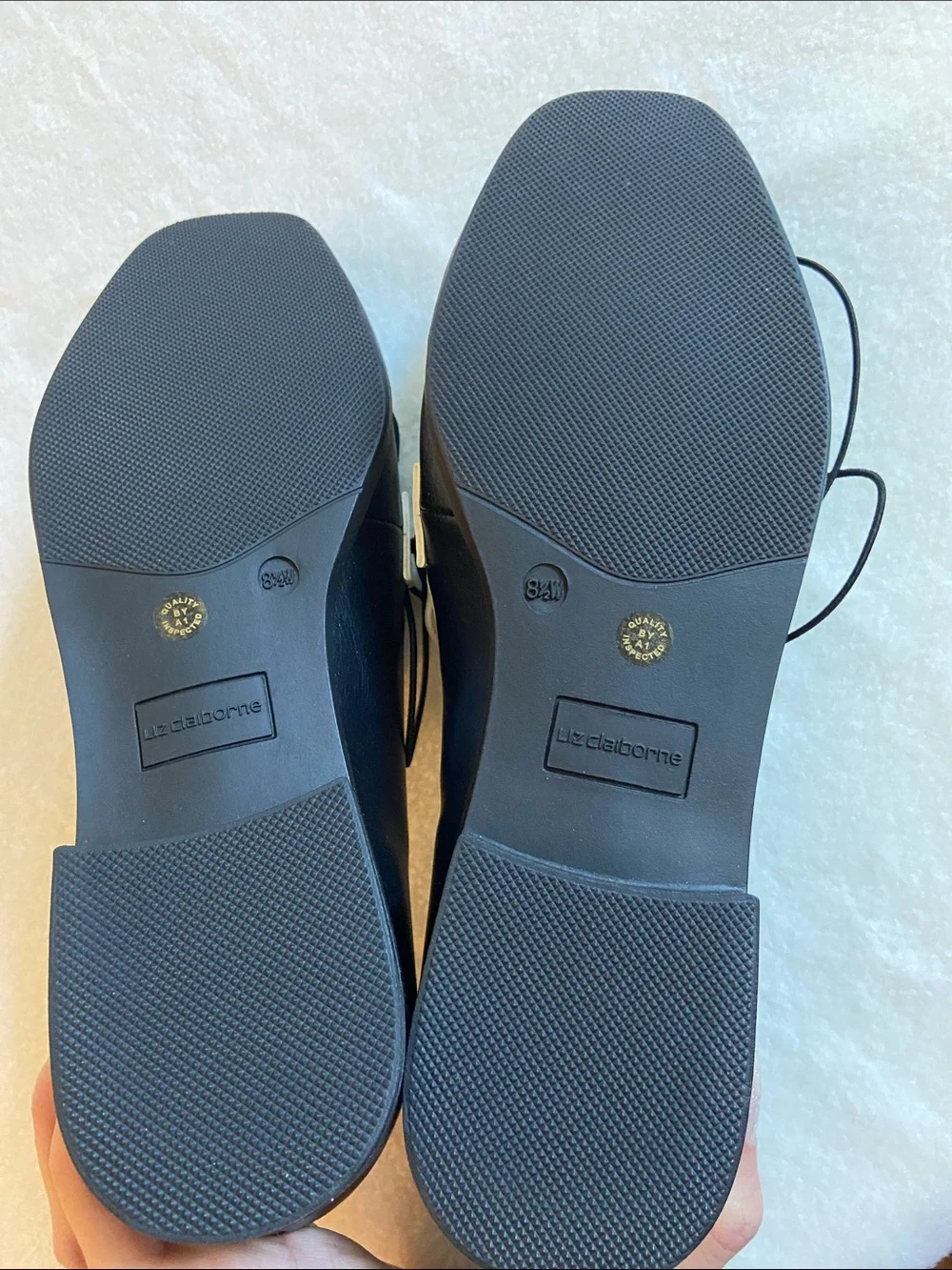 Liz Claiborne Black and White Leather Slip-On Loafers